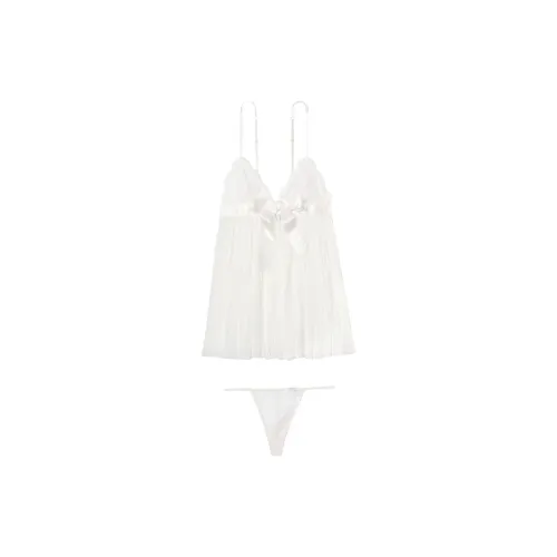 Victoria's Secret VERY Сексуальный Плиссированный Babydoll Комплект Нижнего Белья Женский Белый