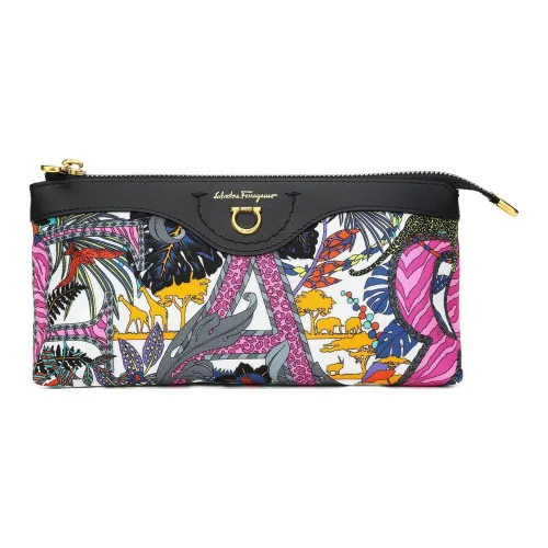 FERRAGAMO Нейлон с коровьей кожей кошелек женский черный и разноцветный