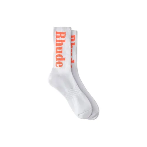 RHUDE Белые Мужские Носки MID до икры