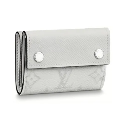 LOUIS VUITTON Discovery Коровья кожа Кошелек Мужской Серый Белый