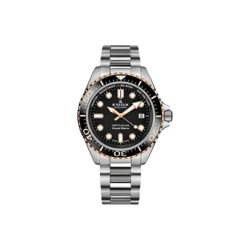 EDOX Автоматический Механический Механизм Мужские Часы 42 мм Черный