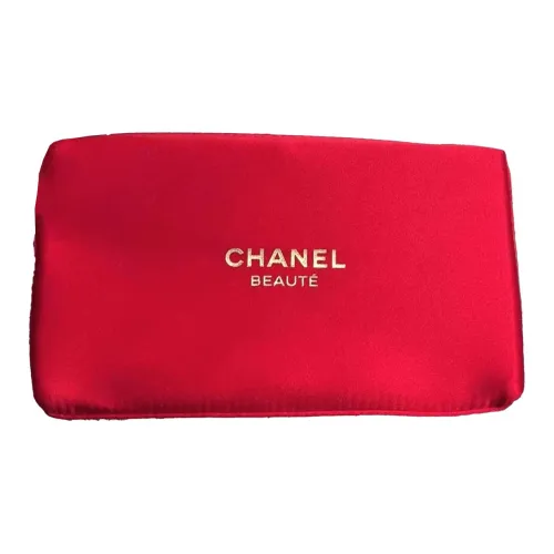 CHANEL Red Camellia Satin Косметички для хранения