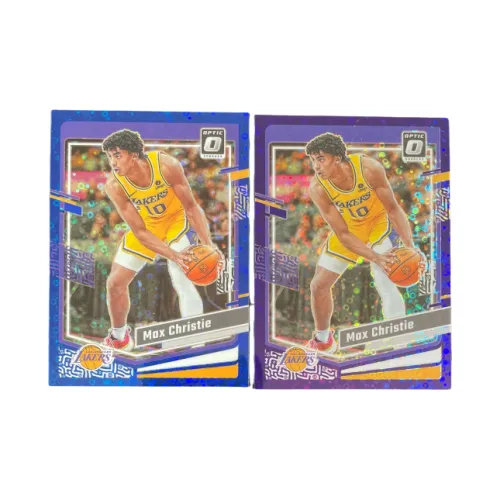 PANINI 2023 24 OPTIC Лейкерс Max Christie 08 49 Синий Fold+40 99 Пузырьки Fold Игрок Карта Спортивные карты 2 шт