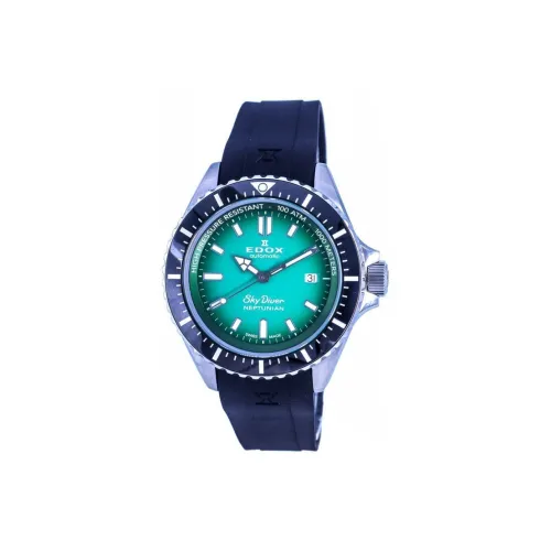 EDOX Автоматический Механический Механизм Мужские Часы 44 мм Зеленый