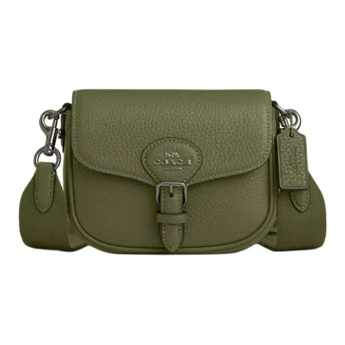 COACH Amelia Мягкая кожа сумка через плечо маленькая женская сумка Saddle