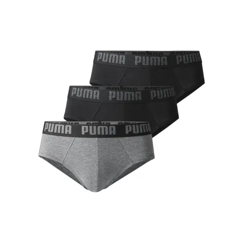 PUMA Трусы Мужские 3 упаковки черный и серый комбинация