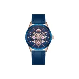 Розовый синий ремешок с синим циферблатом