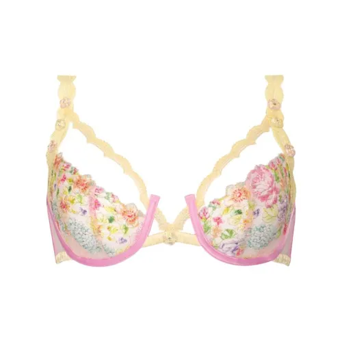 Victoria's Secret Цветочный FRENZY Бюстгальтер с клейкой подкладкой Женские Желто-розовый