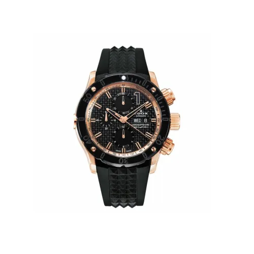 EDOX Автоматический Механический Механизм Мужские Часы 45 мм Черный