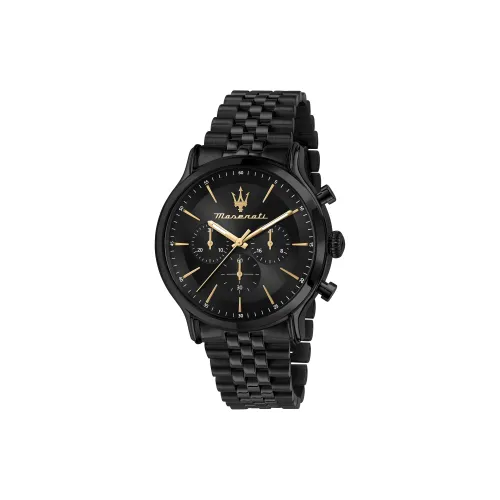 Maserati Vintage Collection Black Warrior Кварцевые Мужские Часы Металлический Ремешок 42 мм Черный Циферблат