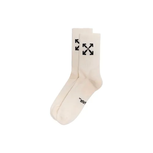 Off Белый SS21 1 упаковка Абрикос Мужские Носки до колена