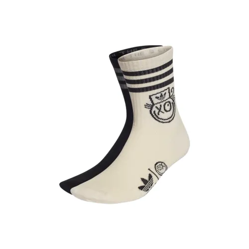 Adidas 2 шт черный+белый унисекс MID носки до икры