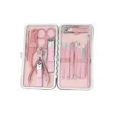 Розовое золото - 15 предметов комплект [Водонепроницаемый с кисточкой для бровей тример]