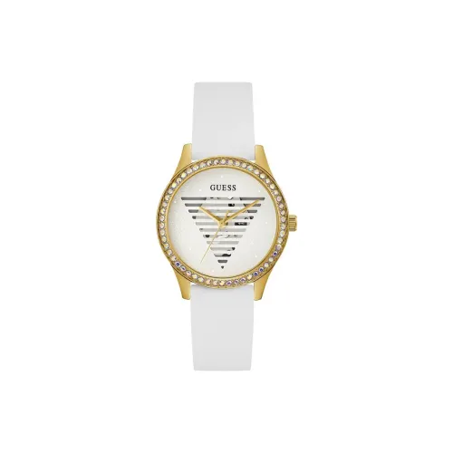 GUESS Women's Watch Кварцевый механизм силиконовый ремешок 38 мм белый циферблат
