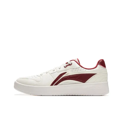 LINING Acer truncatum Амортизаторы Slip-on Устойчивые к истиранию Низкий Топ Скейтборд Кроссовки Мужские Белый Красный