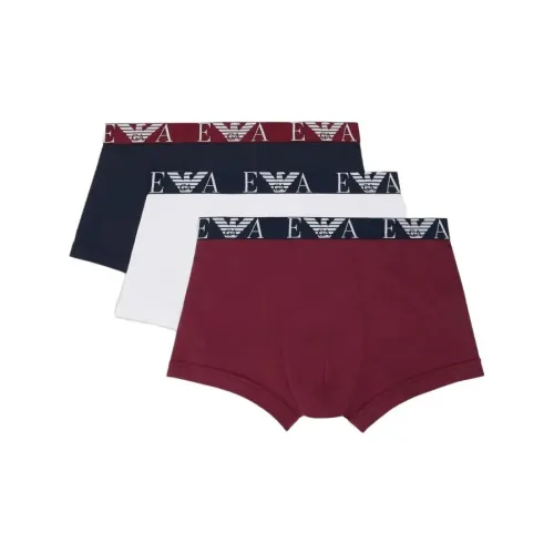 EMPORIO ARMANI 3 упаковки бордовый + белый + морской синий мужские боксер-шорты