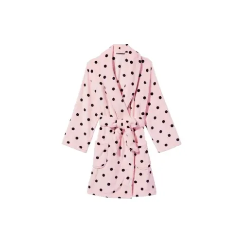 Victoria's Secret Розовый/Гороховый узор Принт Женские Банные халаты