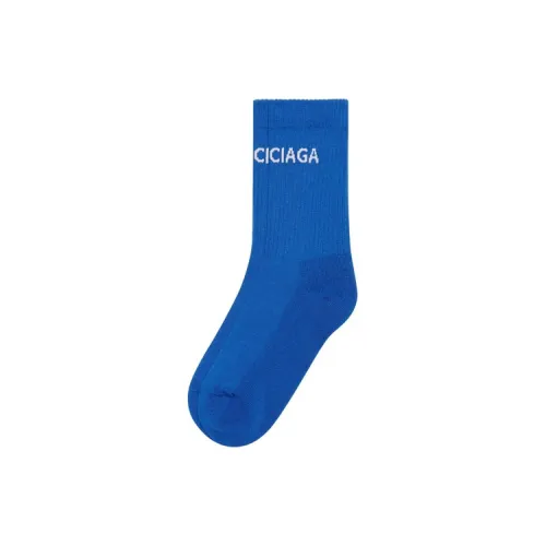 Balenciaga 1 Pack Blue Men's Mid Shin Sock