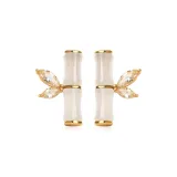 Элегантные серьги из бамбука, одна пара (белый)