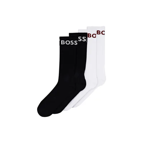 Hugo Boss 2 пачки черных + белых мужских носков до колена