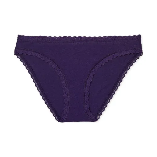 Victoria's Secret The LACIE Кружевная отделка Хлопок Бикини Panty Нижнее белье Женские 1 шт Фиолетовый