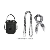 Черный шелковый шарф + черная кожаная цепочка 100 см