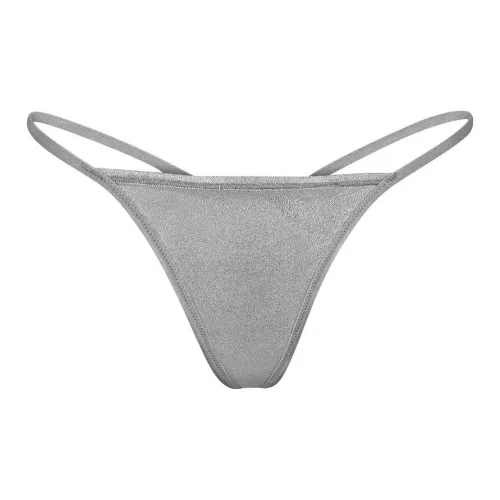 SKIMS FITS EVERYBODY T STRING Стринг Нижнее белье Женское Серебряное Silver