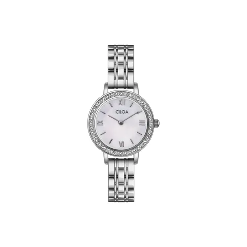 CILOA Кварцевый механизм стальной ремешок женские часы серебристый циферблат