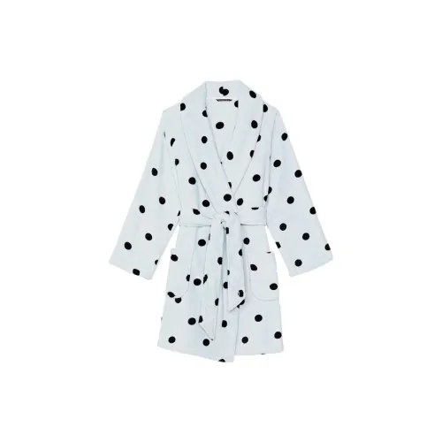 Victoria's Secret Белый гороховый узор Женские банные халаты