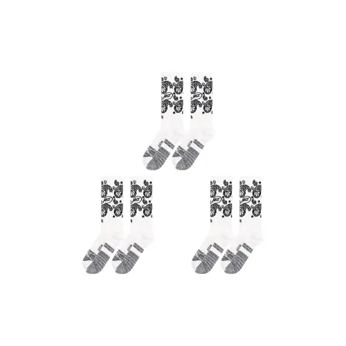 NICEID 3 шт Белый Пейсли *3 Унисекс Колено высокие Носки