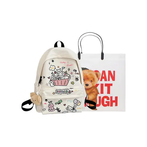 Worm's Home Нейлон Рюкзак Стандартный Женский Черный Белый