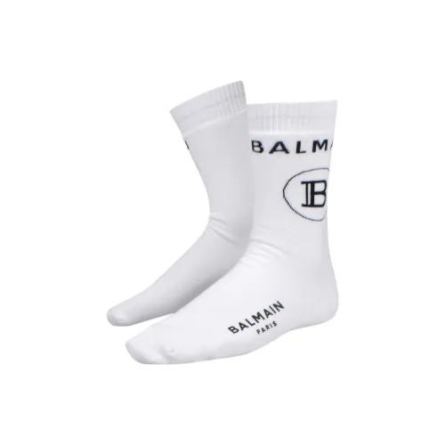 BALMAIN 1 Pack White Men's Socks