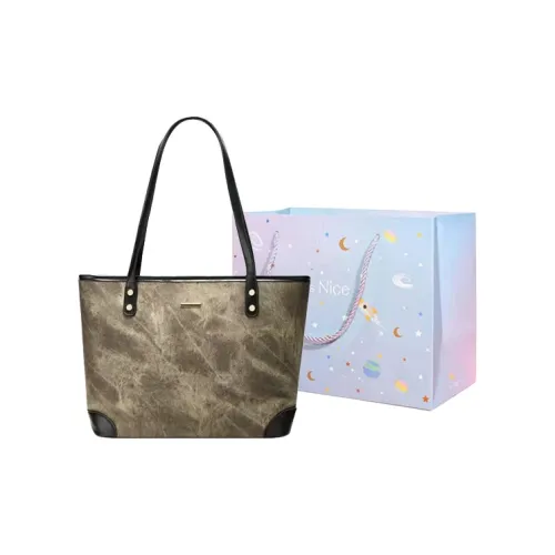 GOX ПУ (полиуретан) Сумка через плечо Тоут Стандартная Женская Джинсовый синий Темный чайный Светло-серый