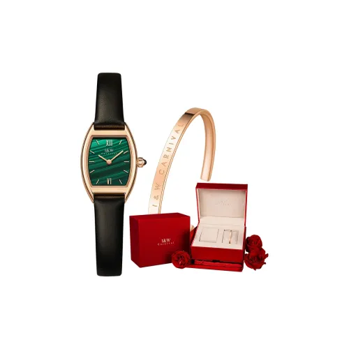 I W CARNIVAL HWGUOJI Кварцевый механизм кожаный ремешок из коровьей кожи часы циферблат зеленого цвета женские