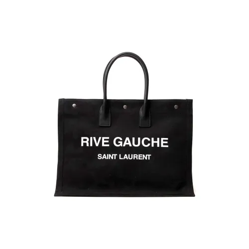SAINT LAURENT Rive Gauche Хлопок Тоут Сумка Сумка для покупок Сумка Мужская Черная