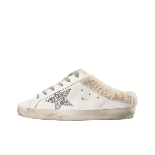 Golden Goose Супер Звезда Sabot Блестки Домашние тапочки Женские Белые
