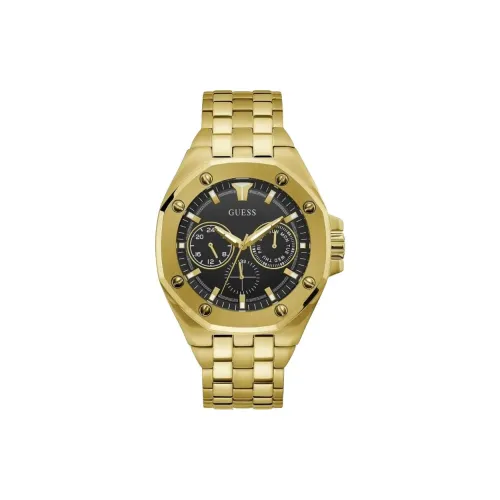 GUESS Кварцевые часы механизм ремешок из нержавеющей стали 46 мм черный циферблат унисекс