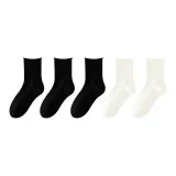 5 пачек (С манжетами Черный 3 + Кружевная отделка Молочно-белый 2)