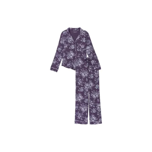 Victoria's Secret Modal Long Pajama Set Pajama Set Women's Gray Purple