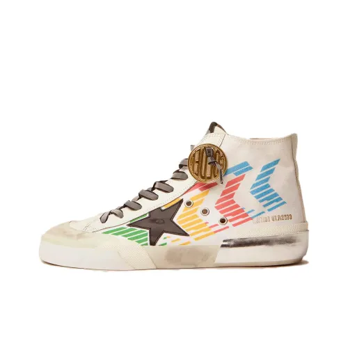 Golden Goose Francy High Топ Стильные Скейтбординги Мужской Белый Эффект Потертости Позиционирование Стиля