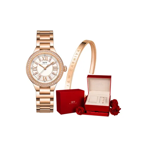 I W CARNIVAL HWGUOJI Кварцевый механизм ремешок из нержавеющей стали женские часы белый циферблат