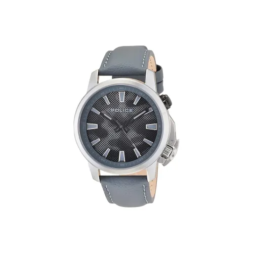 Police Наручные часы Механизм с ручным заводом Кожаный ремешок 44 мм Черный циферблат Мужские часы