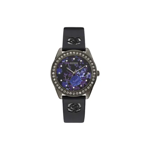 GUESS Наручные часы Кварцевый механизм Кожаный ремешок 40 мм Черный циферблат Женские часы
