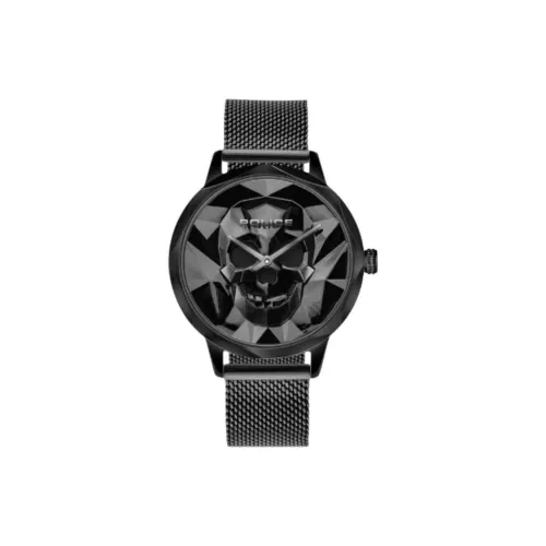 Police Anjar Collection Наручные часы Кварцевый механизм Металлический ремешок 36*42 мм Черный циферблат Женские часы