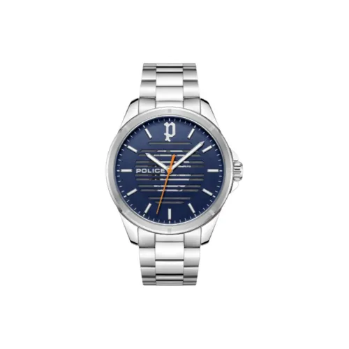Police Barwara Collection Мужские часы Кварцевый механизм Металлический ремешок 45*53 мм Синий циферблат