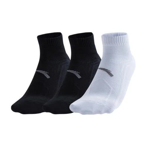 Anta ZONGXUNXILIE 3 шт Основной черный + Основной черный + Чисто белый Унисекс Беговые носки