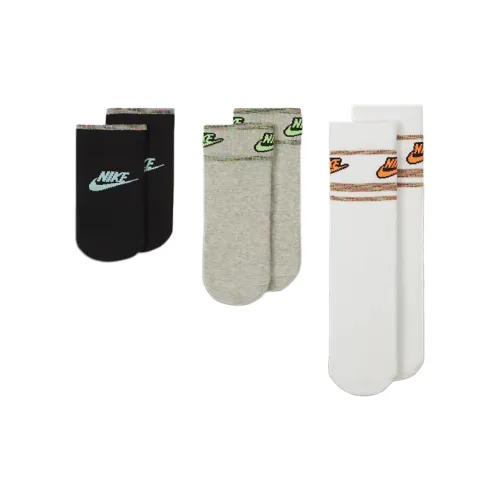 Низкие носки Nike унисекс 3 упаковки белый серый черный