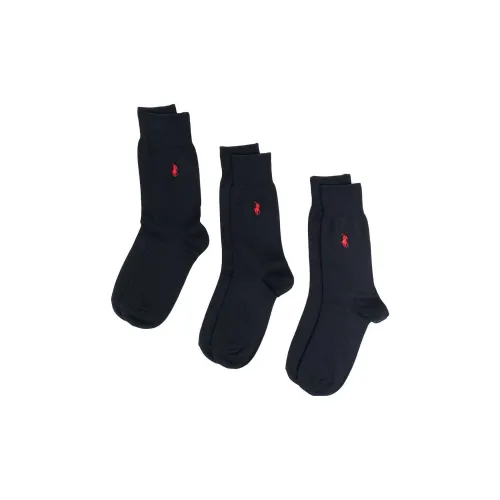 Polo Ralph Lauren SS23 Высокие носки Мужские 3 упаковки Черные