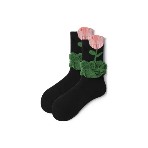 Primeet Черные Женские Носки MID до икры