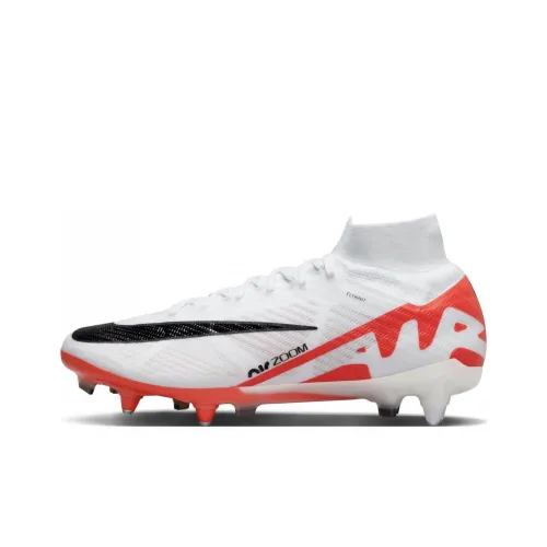 Nike Zoom Mercurial Superfly 9 SG Мягкая трава Устойчивая к абразиву Противоскользящие Футбольные бутсы Мужские Белый Красный Черный
